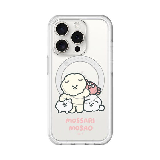 スリムプロテクションプレミアムケース with MagSafe［ もっさりもさお - みんないっしょ - クリア ］