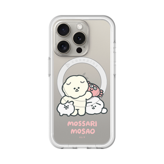 スリムプロテクションプレミアムケース with MagSafe［ もっさりもさお - みんないっしょ - クリア ］