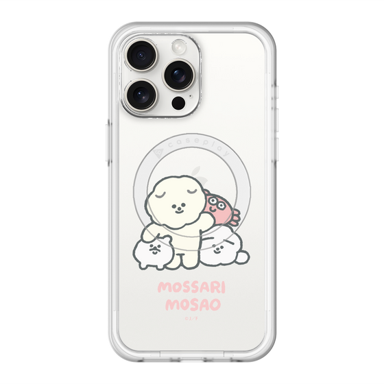 スリムプロテクションプレミアムケース with MagSafe［ もっさりもさお - みんないっしょ - クリア ］