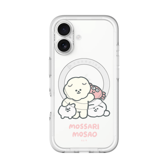 スリムプロテクションプレミアムケース with MagSafe［ もっさりもさお - みんないっしょ - クリア ］