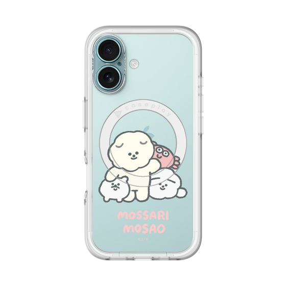 スリムプロテクションプレミアムケース with MagSafe［ もっさりもさお - みんないっしょ - クリア ］