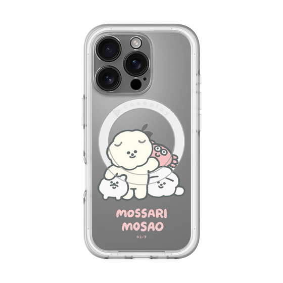 スリムプロテクションプレミアムケース with MagSafe［ もっさりもさお - みんないっしょ - クリア ］