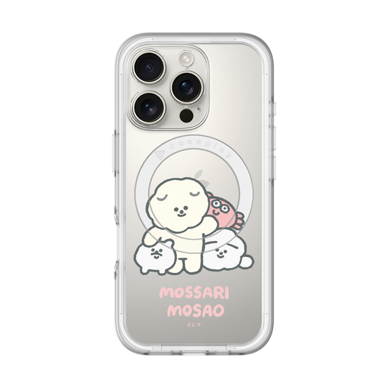 スリムプロテクションプレミアムケース with MagSafe［ もっさりもさお - みんないっしょ - クリア ］