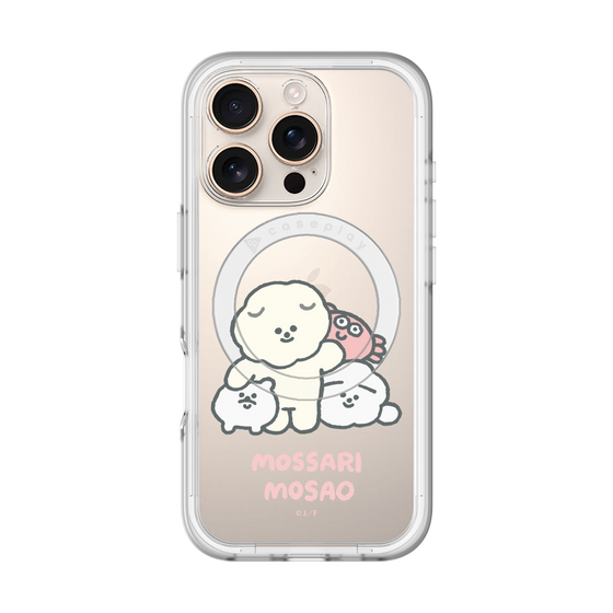 スリムプロテクションプレミアムケース with MagSafe［ もっさりもさお - みんないっしょ - クリア ］