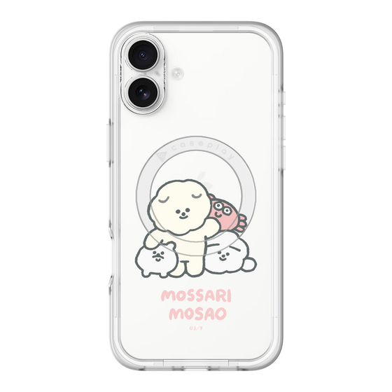 スリムプロテクションプレミアムケース with MagSafe［ もっさりもさお - みんないっしょ - クリア ］