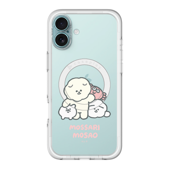 スリムプロテクションプレミアムケース with MagSafe［ もっさりもさお - みんないっしょ - クリア ］