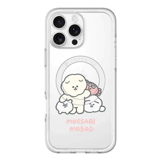 スリムプロテクションプレミアムケース with MagSafe［ もっさりもさお - みんないっしょ - クリア ］