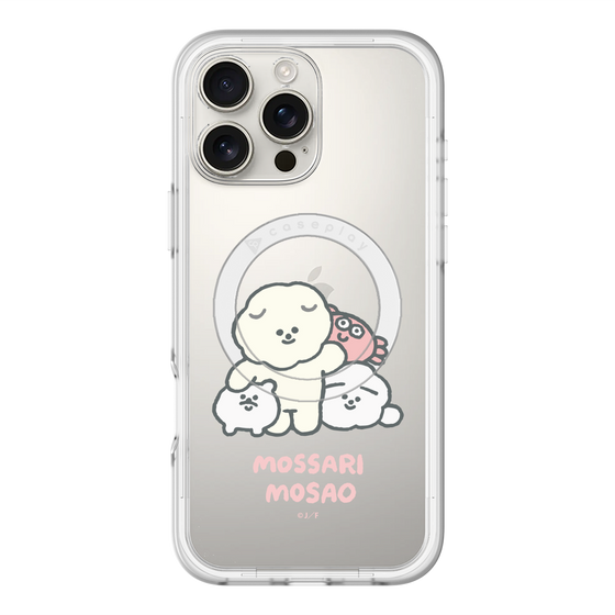 スリムプロテクションプレミアムケース with MagSafe［ もっさりもさお - みんないっしょ - クリア ］