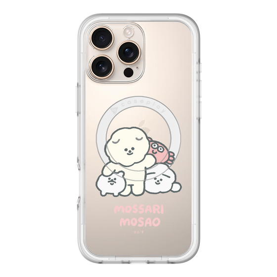 スリムプロテクションプレミアムケース with MagSafe［ もっさりもさお - みんないっしょ - クリア ］