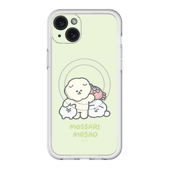 スリムプロテクションプレミアムケース with MagSafe［ もっさりもさお - みんないっしょ - グリーン ］
