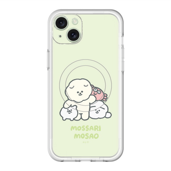 スリムプロテクションプレミアムケース with MagSafe［ もっさりもさお - みんないっしょ - グリーン ］