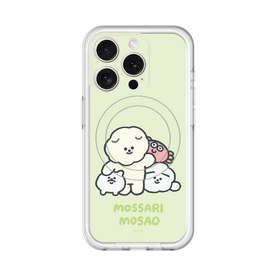 スリムプロテクションプレミアムケース with MagSafe［ もっさりもさお - みんないっしょ - グリーン ］