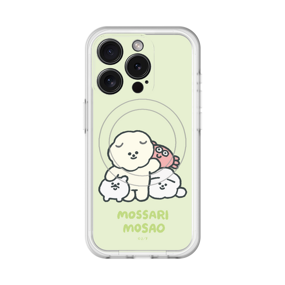 スリムプロテクションプレミアムケース with MagSafe［ もっさりもさお - みんないっしょ - グリーン ］
