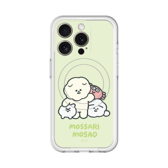 スリムプロテクションプレミアムケース with MagSafe［ もっさりもさお - みんないっしょ - グリーン ］