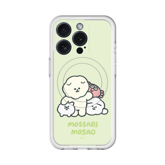 スリムプロテクションプレミアムケース with MagSafe［ もっさりもさお - みんないっしょ - グリーン ］