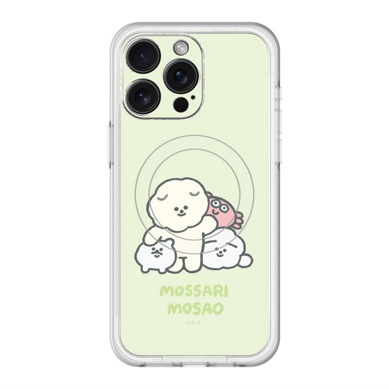 スリムプロテクションプレミアムケース with MagSafe［ もっさりもさお - みんないっしょ - グリーン ］