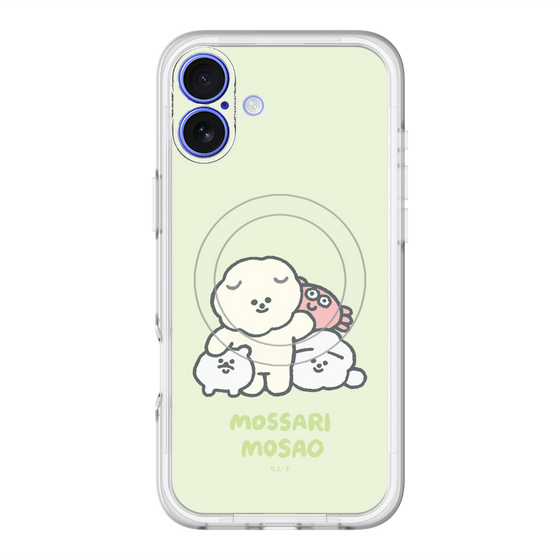 スリムプロテクションプレミアムケース with MagSafe［ もっさりもさお - みんないっしょ - グリーン ］