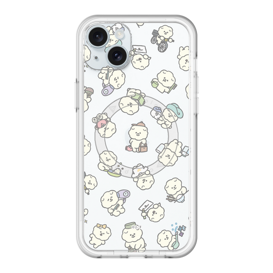 スリムプロテクションプレミアムケース with MagSafe［ もっさりもさお - もさおがいっぱい - クリア ］