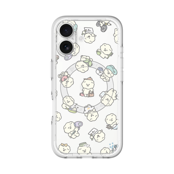 スリムプロテクションプレミアムケース with MagSafe［ もっさりもさお - もさおがいっぱい - クリア ］