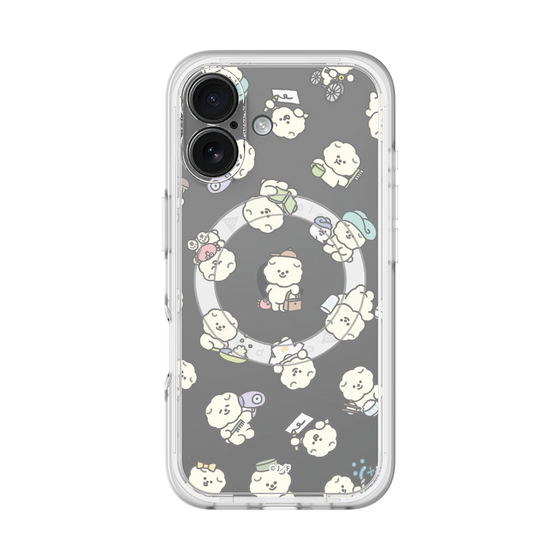 スリムプロテクションプレミアムケース with MagSafe［ もっさりもさお - もさおがいっぱい - クリア ］