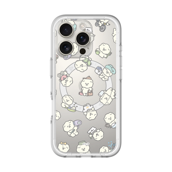 スリムプロテクションプレミアムケース with MagSafe［ もっさりもさお - もさおがいっぱい - クリア ］