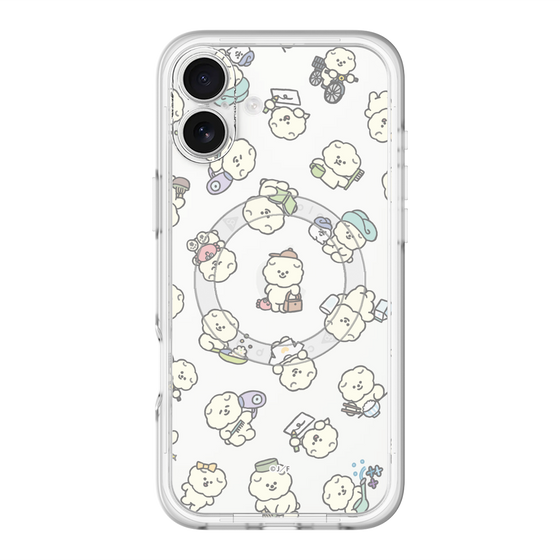 スリムプロテクションプレミアムケース with MagSafe［ もっさりもさお - もさおがいっぱい - クリア ］