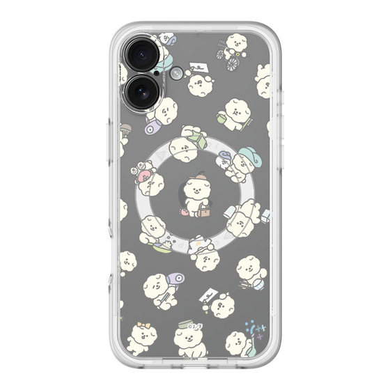 スリムプロテクションプレミアムケース with MagSafe［ もっさりもさお - もさおがいっぱい - クリア ］