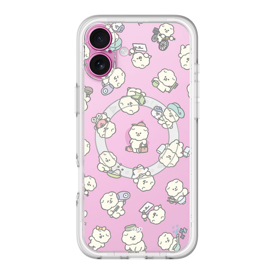 スリムプロテクションプレミアムケース with MagSafe［ もっさりもさお - もさおがいっぱい - クリア ］