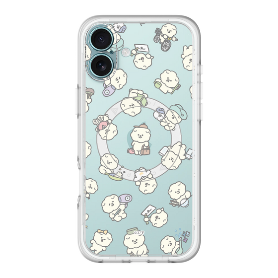 スリムプロテクションプレミアムケース with MagSafe［ もっさりもさお - もさおがいっぱい - クリア ］