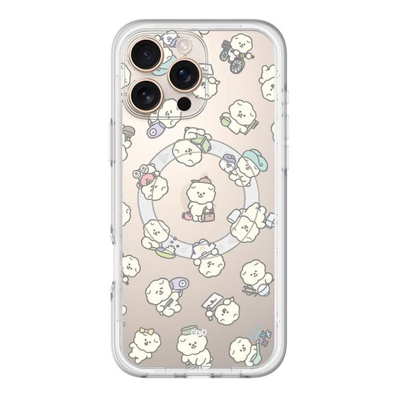 スリムプロテクションプレミアムケース with MagSafe［ もっさりもさお - もさおがいっぱい - クリア ］