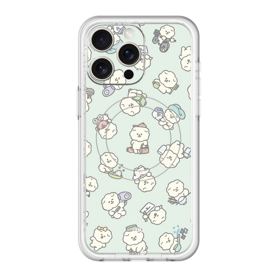 スリムプロテクションプレミアムケース with MagSafe［ もっさりもさお - もさおがいっぱい - グリーン ］