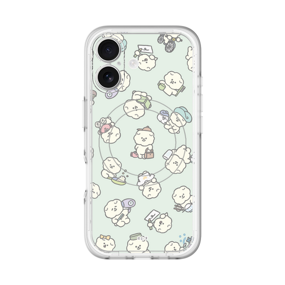スリムプロテクションプレミアムケース with MagSafe［ もっさりもさお - もさおがいっぱい - グリーン ］