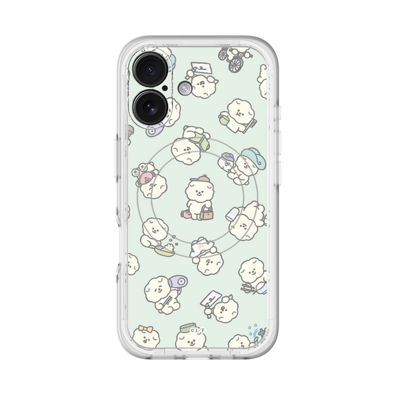 スリムプロテクションプレミアムケース with MagSafe［ もっさりもさお - もさおがいっぱい - グリーン ］
