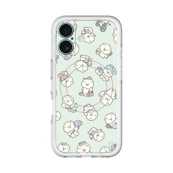 スリムプロテクションプレミアムケース with MagSafe［ もっさりもさお - もさおがいっぱい - グリーン ］