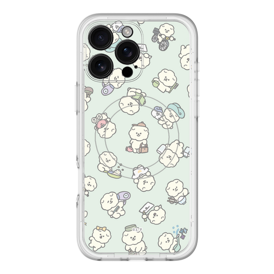 スリムプロテクションプレミアムケース with MagSafe［ もっさりもさお - もさおがいっぱい - グリーン ］