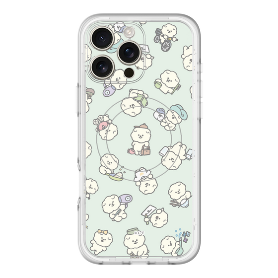 スリムプロテクションプレミアムケース with MagSafe［ もっさりもさお - もさおがいっぱい - グリーン ］