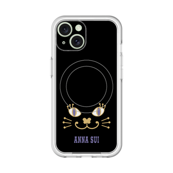 スリムプロテクションプレミアムケース with MagSafe［ ANNA SUI - フェイス - ブラック ］