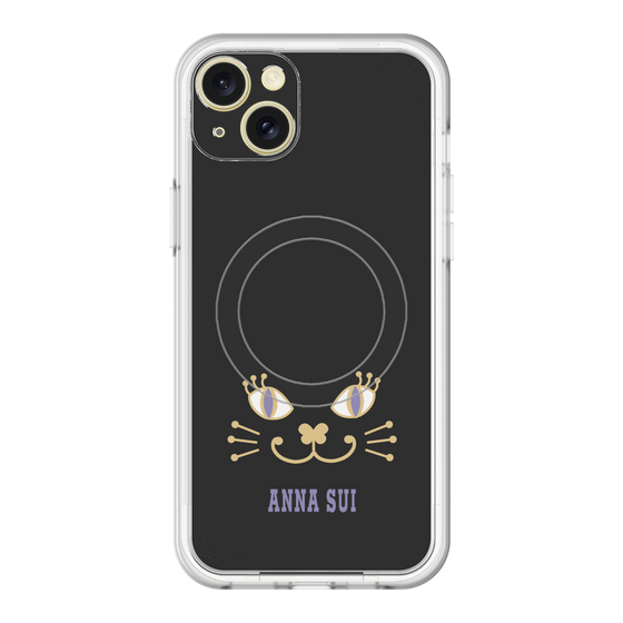 スリムプロテクションプレミアムケース with MagSafe［ ANNA SUI - フェイス - ブラック ］