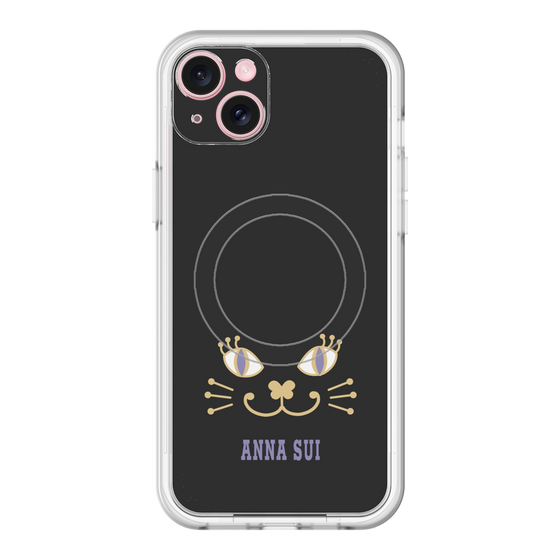 スリムプロテクションプレミアムケース with MagSafe［ ANNA SUI - フェイス - ブラック ］