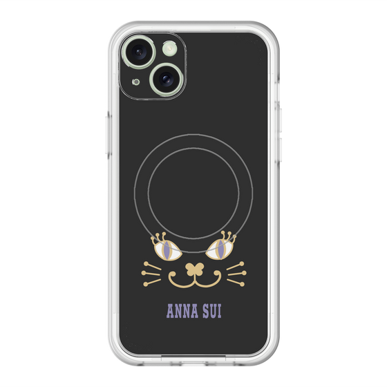 スリムプロテクションプレミアムケース with MagSafe［ ANNA SUI - フェイス - ブラック ］