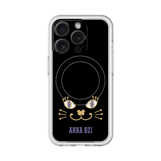 スリムプロテクションプレミアムケース with MagSafe［ ANNA SUI - フェイス - ブラック ］