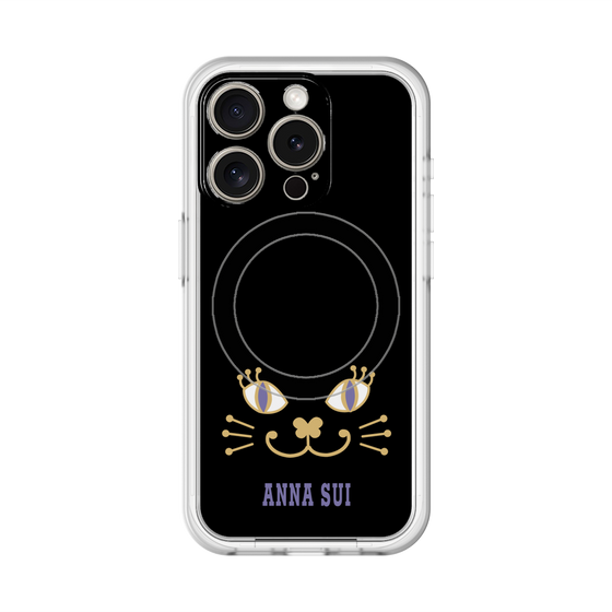 スリムプロテクションプレミアムケース with MagSafe［ ANNA SUI - フェイス - ブラック ］