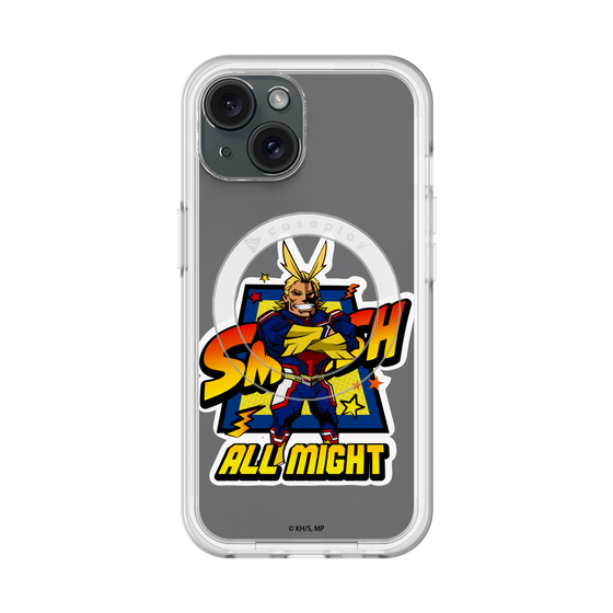 スリムプロテクションプレミアムケース with MagSafe［ 僕のヒーローアカデミア - ミニキャラ - オールマイト ］