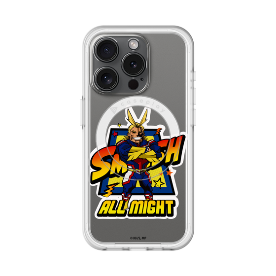 スリムプロテクションプレミアムケース with MagSafe［ 僕のヒーローアカデミア - ミニキャラ - オールマイト ］