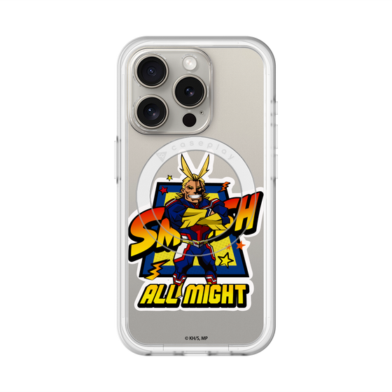 スリムプロテクションプレミアムケース with MagSafe［ 僕のヒーローアカデミア - ミニキャラ - オールマイト ］