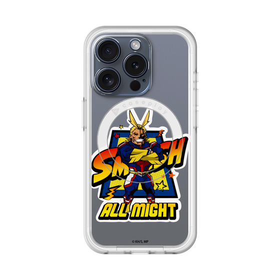 スリムプロテクションプレミアムケース with MagSafe［ 僕のヒーローアカデミア - ミニキャラ - オールマイト ］