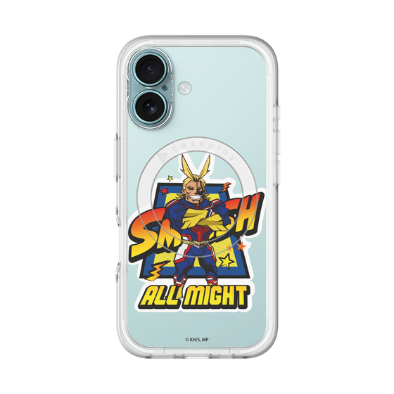 スリムプロテクションプレミアムケース with MagSafe［ 僕のヒーローアカデミア - ミニキャラ - オールマイト ］