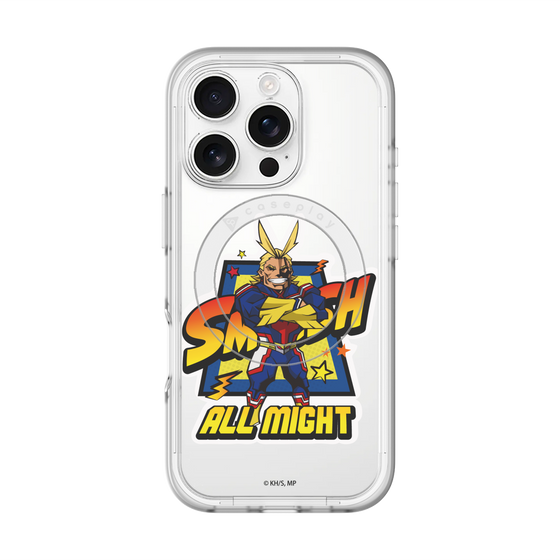 スリムプロテクションプレミアムケース with MagSafe［ 僕のヒーローアカデミア - ミニキャラ - オールマイト ］