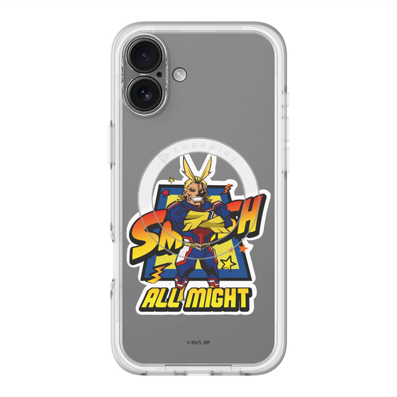 スリムプロテクションプレミアムケース with MagSafe［ 僕のヒーローアカデミア - ミニキャラ - オールマイト ］