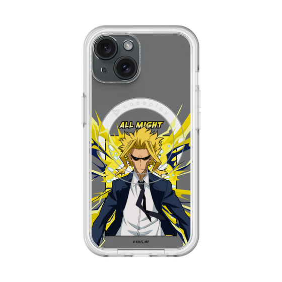 スリムプロテクションプレミアムケース with MagSafe［ 僕のヒーローアカデミア - ポップ -オールマイト ］